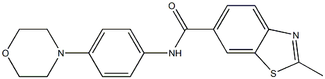 2-methyl-N-[4-(4-morpholinyl)phenyl]-1,3-benzothiazole-6-carboxamide Struktur