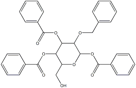 4,6-bis(benzoyloxy)-5-(benzyloxy)-2-(hydroxymethyl)tetrahydro-2H-pyran-3-yl benzoate Struktur