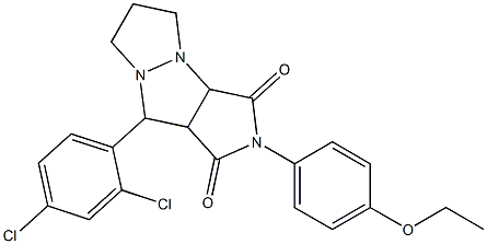 9-(2,4-dichlorophenyl)-2-(4-ethoxyphenyl)tetrahydro-5H-pyrazolo[1,2-a]pyrrolo[3,4-c]pyrazole-1,3(2H,3aH)-dione Struktur