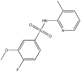 4-fluoro-3-methoxy-N-(3-methyl-2-pyridinyl)benzenesulfonamide Struktur