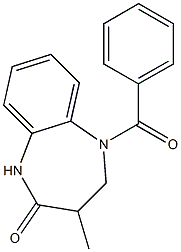 5-benzoyl-3-methyl-1,3,4,5-tetrahydro-2H-1,5-benzodiazepin-2-one Struktur