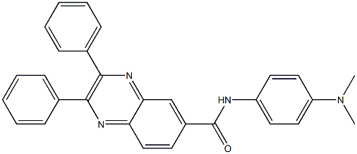 N-[4-(dimethylamino)phenyl]-2,3-diphenyl-6-quinoxalinecarboxamide Struktur