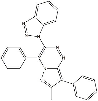 3-(1H-1,2,3-benzotriazol-1-yl)-7-methyl-4,8-diphenylpyrazolo[5,1-c][1,2,4]triazine Struktur