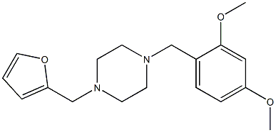 1-(2,4-dimethoxybenzyl)-4-(2-furylmethyl)piperazine Struktur