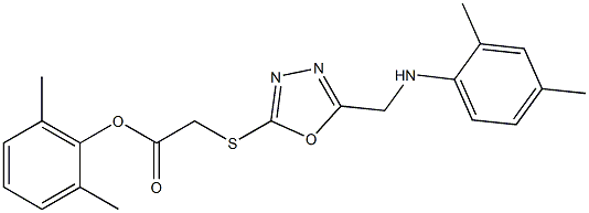 2,6-dimethylphenyl [(5-{[(2,4-dimethylphenyl)amino]methyl}-1,3,4-oxadiazol-2-yl)sulfanyl]acetate Struktur