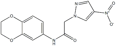 N-(2,3-dihydro-1,4-benzodioxin-6-yl)-2-{4-nitro-1H-pyrazol-1-yl}acetamide Struktur