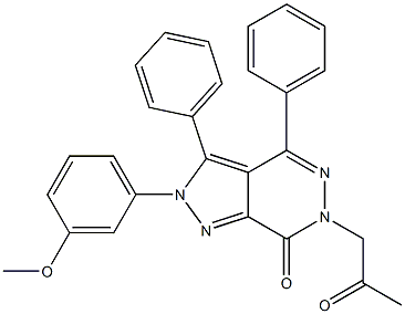 2-(3-methoxyphenyl)-6-(2-oxopropyl)-3,4-diphenyl-2,6-dihydro-7H-pyrazolo[3,4-d]pyridazin-7-one Struktur