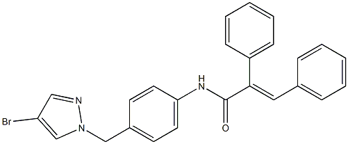 N-{4-[(4-bromo-1H-pyrazol-1-yl)methyl]phenyl}-2,3-diphenylacrylamide Struktur