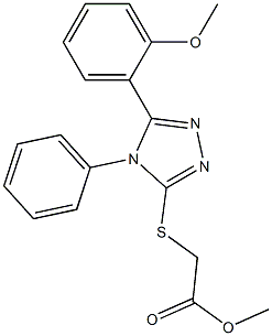 methyl {[5-(2-methoxyphenyl)-4-phenyl-4H-1,2,4-triazol-3-yl]sulfanyl}acetate Struktur