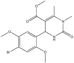 methyl 4-(4-bromo-2,5-dimethoxyphenyl)-1,6-dimethyl-2-oxo-1,2,3,4-tetrahydro-5-pyrimidinecarboxylate Struktur