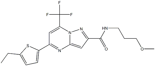 5-(5-ethyl-2-thienyl)-N-(3-methoxypropyl)-7-(trifluoromethyl)pyrazolo[1,5-a]pyrimidine-2-carboxamide Struktur