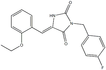 5-(2-ethoxybenzylidene)-3-(4-fluorobenzyl)-2,4-imidazolidinedione Struktur