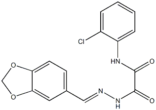 2-[2-(1,3-benzodioxol-5-ylmethylene)hydrazino]-N-(2-chlorophenyl)-2-oxoacetamide Struktur