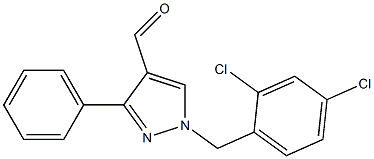 1-((2,4-dichlorophenyl)methyl)-3-phenyl-1H-pyrazole-4-carbaldehyde Struktur