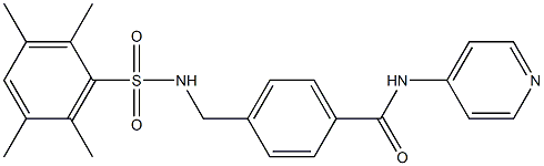 N-(4-pyridinyl)-4-({[(2,3,5,6-tetramethylphenyl)sulfonyl]amino}methyl)benzamide Struktur