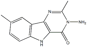 3-amino-2,8-dimethyl-3,5-dihydro-4H-pyrimido[5,4-b]indol-4-one Struktur