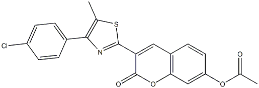 3-[4-(4-chlorophenyl)-5-methyl-1,3-thiazol-2-yl]-2-oxo-2H-chromen-7-yl acetate Struktur