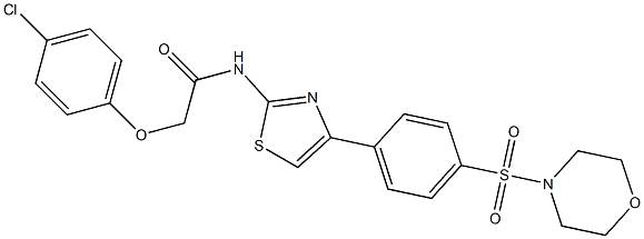 2-(4-chlorophenoxy)-N-{4-[4-(4-morpholinylsulfonyl)phenyl]-1,3-thiazol-2-yl}acetamide Struktur