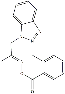 1-(1H-1,2,3-benzotriazol-1-yl)acetone O-(2-methylbenzoyl)oxime Struktur