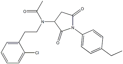 N-[2-(2-chlorophenyl)ethyl]-N-[1-(4-ethylphenyl)-2,5-dioxo-3-pyrrolidinyl]acetamide Struktur