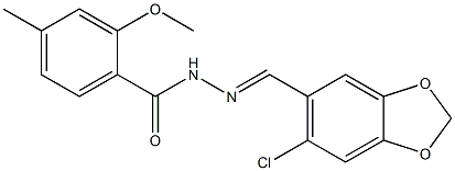 N'-[(6-chloro-1,3-benzodioxol-5-yl)methylene]-2-methoxy-4-methylbenzohydrazide Struktur