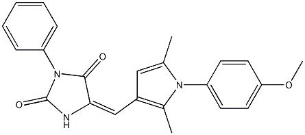 5-{[1-(4-methoxyphenyl)-2,5-dimethyl-1H-pyrrol-3-yl]methylene}-3-phenyl-2,4-imidazolidinedione Struktur