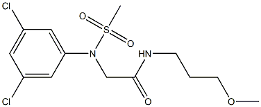 2-[3,5-dichloro(methylsulfonyl)anilino]-N-(3-methoxypropyl)acetamide Struktur