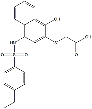 [(4-{[(4-ethylphenyl)sulfonyl]amino}-1-hydroxy-2-naphthyl)sulfanyl]acetic acid Struktur