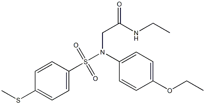 2-(4-ethoxy{[4-(methylsulfanyl)phenyl]sulfonyl}anilino)-N-ethylacetamide Struktur