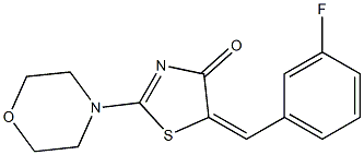 5-(3-fluorobenzylidene)-2-(4-morpholinyl)-1,3-thiazol-4(5H)-one Struktur