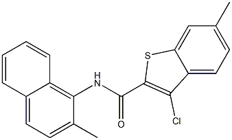 3-chloro-6-methyl-N-(2-methyl-1-naphthyl)-1-benzothiophene-2-carboxamide Struktur