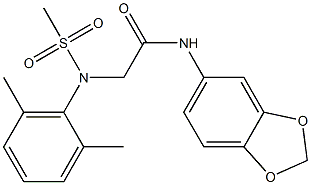 N-(1,3-benzodioxol-5-yl)-2-[2,6-dimethyl(methylsulfonyl)anilino]acetamide Struktur