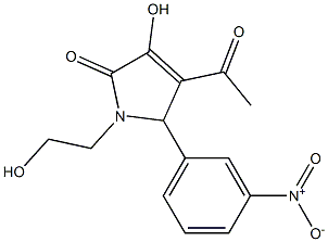 4-acetyl-3-hydroxy-1-(2-hydroxyethyl)-5-{3-nitrophenyl}-1,5-dihydro-2H-pyrrol-2-one Struktur