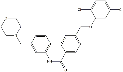 4-[(2,5-dichlorophenoxy)methyl]-N-[3-(4-morpholinylmethyl)phenyl]benzamide Struktur