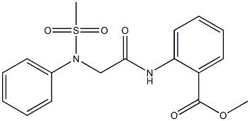 methyl 2-({[(methylsulfonyl)anilino]acetyl}amino)benzoate Struktur