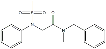 N-benzyl-N-methyl-2-[(methylsulfonyl)anilino]acetamide Struktur