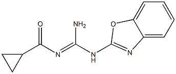 N-(1,3-benzoxazol-2-yl)-N''-(cyclopropylcarbonyl)guanidine Struktur