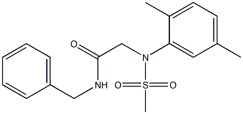 N-benzyl-2-[2,5-dimethyl(methylsulfonyl)anilino]acetamide Struktur