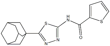 N-[5-(1-adamantyl)-1,3,4-thiadiazol-2-yl]-2-thiophenecarboxamide Struktur