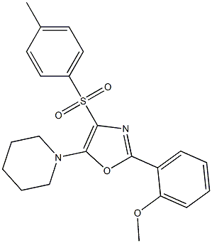 2-(2-methoxyphenyl)-5-piperidin-1-yl-1,3-oxazol-4-yl 4-methylphenyl sulfone Struktur