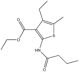 ethyl 2-(butyrylamino)-4-ethyl-5-methyl-3-thiophenecarboxylate Struktur