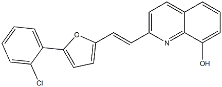 2-{2-[5-(2-chlorophenyl)-2-furyl]vinyl}-8-quinolinol Struktur