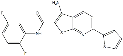 3-amino-N-(2,5-difluorophenyl)-6-(2-thienyl)thieno[2,3-b]pyridine-2-carboxamide Struktur