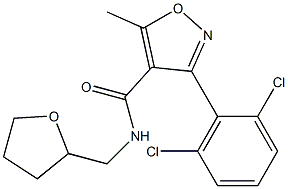 3-(2,6-dichlorophenyl)-5-methyl-N-(tetrahydro-2-furanylmethyl)-4-isoxazolecarboxamide Struktur