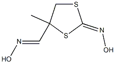 2-(hydroxyimino)-4-methyl-1,3-dithiolane-4-carbaldehyde oxime Struktur