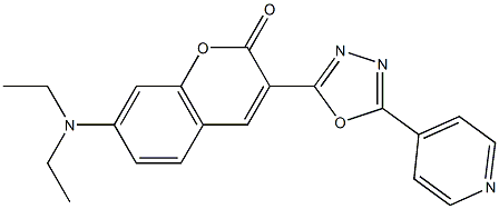 7-(diethylamino)-3-[5-(4-pyridinyl)-1,3,4-oxadiazol-2-yl]-2H-chromen-2-one Struktur