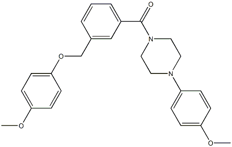 1-{3-[(4-methoxyphenoxy)methyl]benzoyl}-4-(4-methoxyphenyl)piperazine Struktur