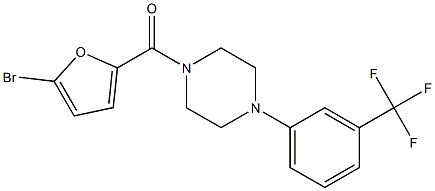 1-(5-bromo-2-furoyl)-4-[3-(trifluoromethyl)phenyl]piperazine Struktur