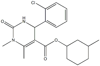 3-methylcyclohexyl 4-(2-chlorophenyl)-1,6-dimethyl-2-oxo-1,2,3,4-tetrahydropyrimidine-5-carboxylate Struktur