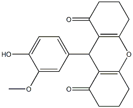 9-(4-hydroxy-3-methoxyphenyl)-3,4,5,6,7,9-hexahydro-1H-xanthene-1,8(2H)-dione Struktur